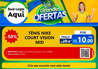 Modelo de Cartaz para Cartaz A4 Horizontal com o tema Grandes Ofertas para Calçados