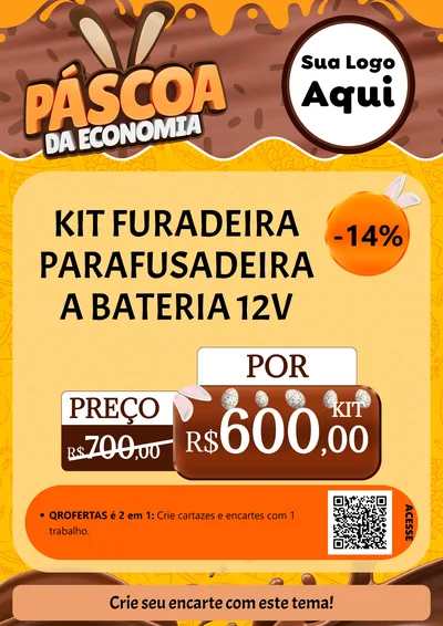 Modelo de Cartaz para Cartaz A4 Vertical com o tema Páscoa da Economia para Maquinas e Ferramentas