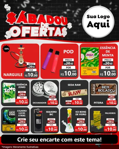 Modelo de Rede Social para Feed Instagram com o tema Sabadou de Ofertas para Tabacaria