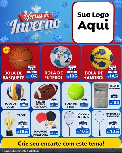 Modelo de Rede Social para Feed Instagram com o tema Ofertas de Inverno para Artigos Esportivos