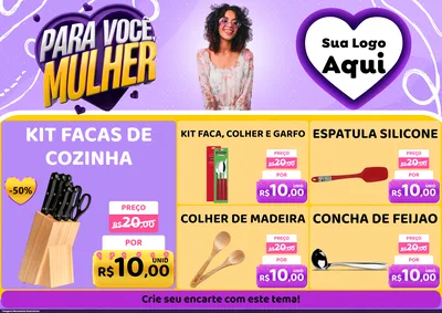 Modelo de Encarte para Encarte A4 Horizontal com o tema Para Você, Mulher para Utilidades Domésticas