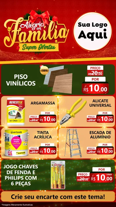 Modelo de TV para TV Vertical com o tema Alegria em Família Super Ofertas - Natal para Material para Construção