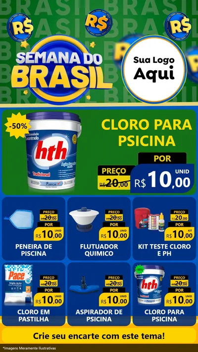 Modelo de Rede Social para Stories com o tema Semana Do Brasil para Produtos para Piscina