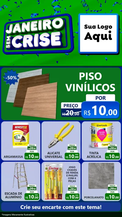 Modelo de Rede Social para Stories com o tema Janeiro Sem Crise para Material para Construção