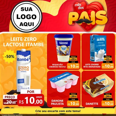 Modelo de Rede Social para Feed Facebook com o tema Mês Dos Pais para Frios e Laticínios