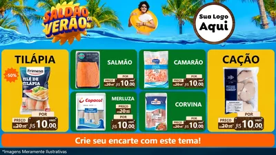 Modelo de TV para TV Horizontal com o tema Saldão de Verão para Peixaria