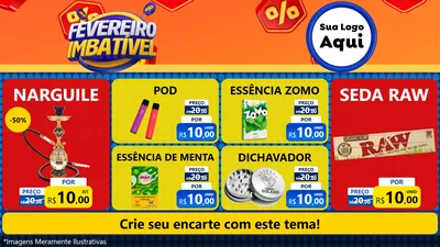 Modelo de TV para TV Horizontal com o tema Fevereiro Imbatível para Tabacaria