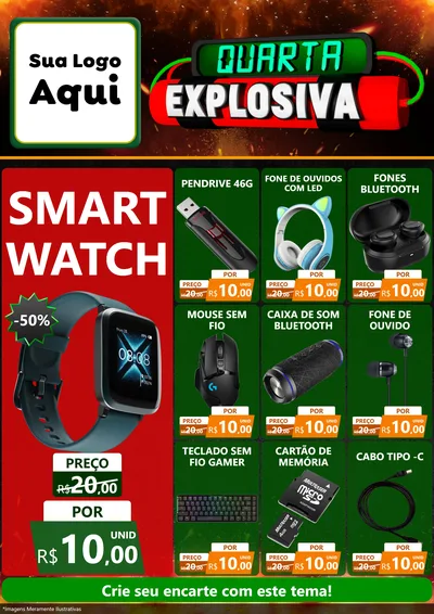 Modelo de Encarte para Encarte A4 Vertical com o tema Quarta Explosiva para Informática