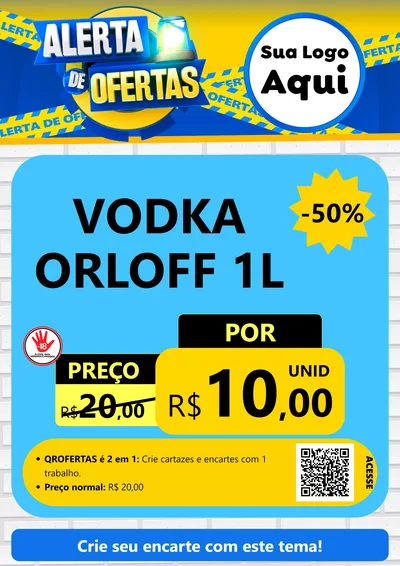 Modelo de Cartaz para Cartaz A4 Vertical com o tema Alerta de Ofertas para Distribuidora de bebidas