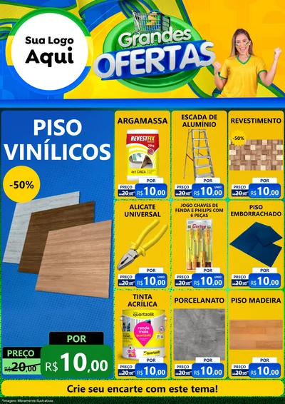 Modelo de Encarte para Encarte A4 Vertical com o tema Grandes Ofertas para Material para Construção