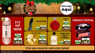 Modelo de TV para TV Horizontal com o tema Ofertas Natalina para Perfumes