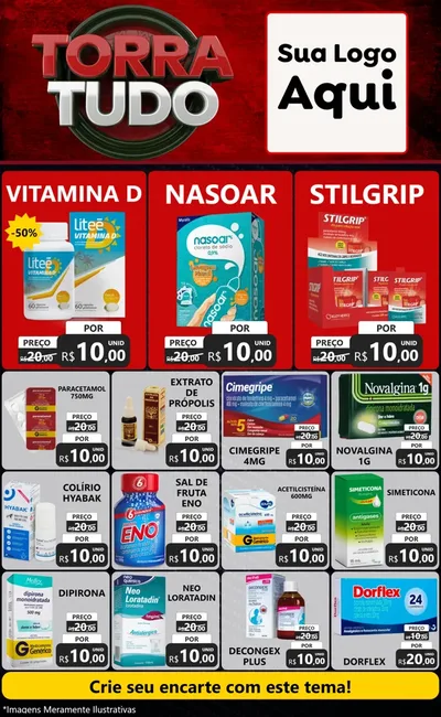 Modelo de Encarte para Encarte Grande com o tema Torra Tudo para Farmácia