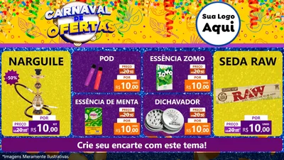 Modelo de TV para TV Horizontal com o tema Carnaval de Ofertas para Tabacaria