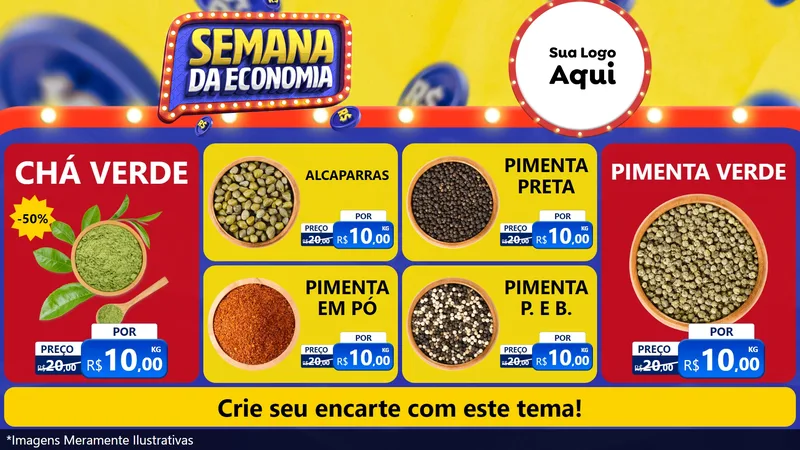 Modelo de TV para TV Horizontal com o tema Semana da Economia para Produtos Naturais