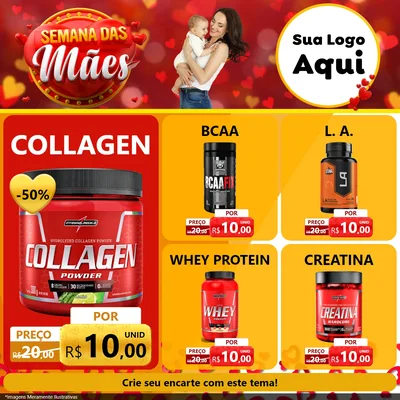 Modelo de Rede Social para Feed Facebook com o tema Semana das Mães para Suplementos alimentares