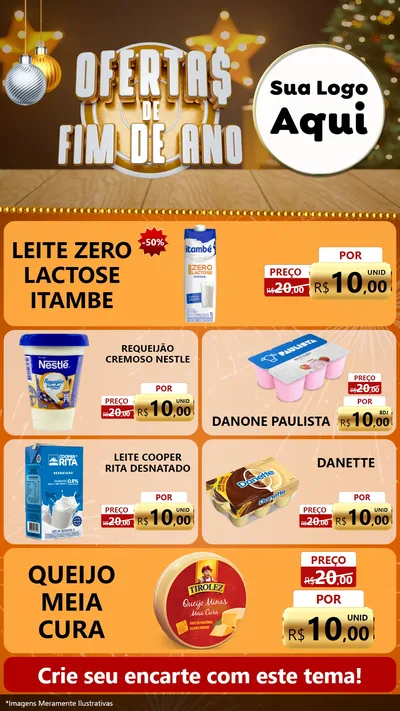 Modelo de TV para TV Vertical com o tema Ofertas de Fim de Ano para Frios e Laticínios