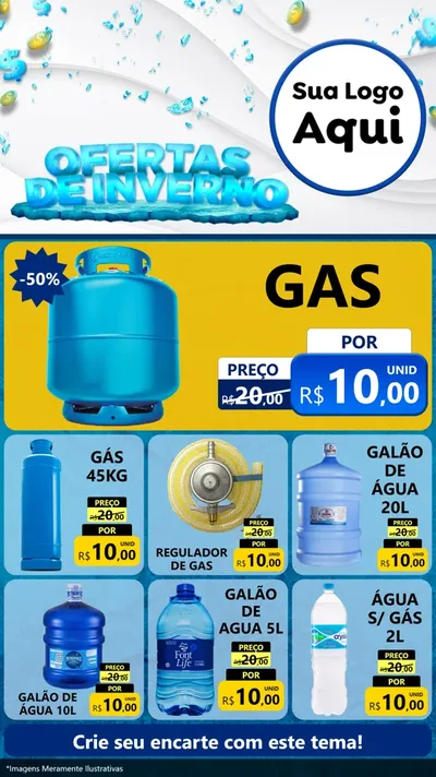 Modelo de Rede Social para Stories com o tema Ofertas de Inverno para Água e gás