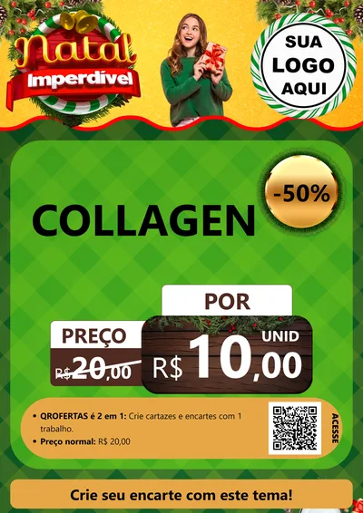 Modelo de Cartaz para Cartaz A4 Vertical com o tema Natal Imperdível para Suplementos alimentares