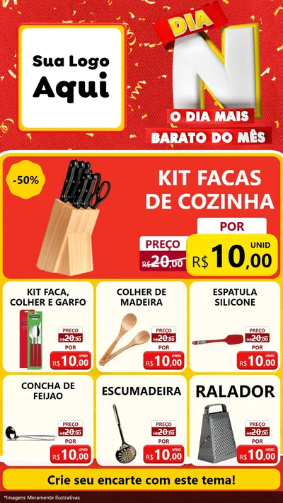 Modelo de Rede Social para Stories com o tema Dia N o Dia Mais Barato do Mês para Utilidades Domésticas