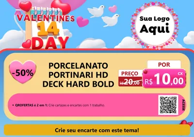 Modelo de Cartaz para Cartaz A4 Horizontal com o tema Valentine's Day para Pisos e revestimentos