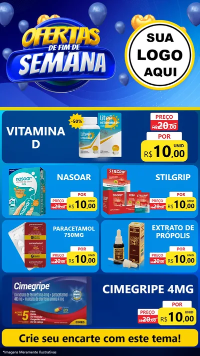 Modelo de TV para TV Vertical com o tema Ofertas de Fim de Semana para Farmácia