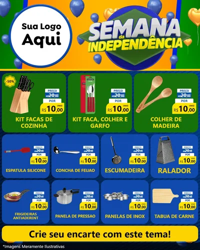 Modelo de Rede Social para Feed Instagram com o tema Semana da Independência para Utilidades Domésticas