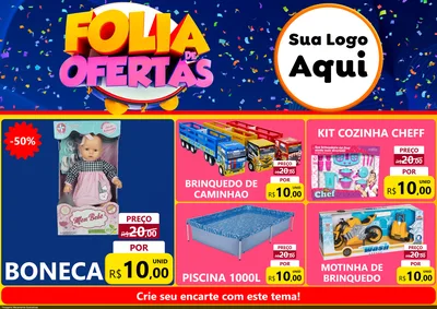 Modelo de Encarte para Encarte A4 Horizontal com o tema Folia de Ofertas para Brinquedos