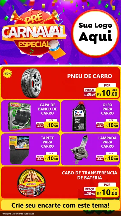 Modelo de TV para TV Vertical com o tema Pré-Carnaval Especial para Auto peças