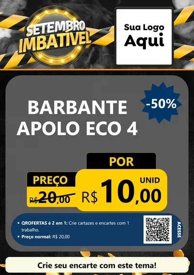 Modelo de Cartaz para Cartaz A4 Vertical com o tema Setembro Imbatível para Armarinho e Aviamentos