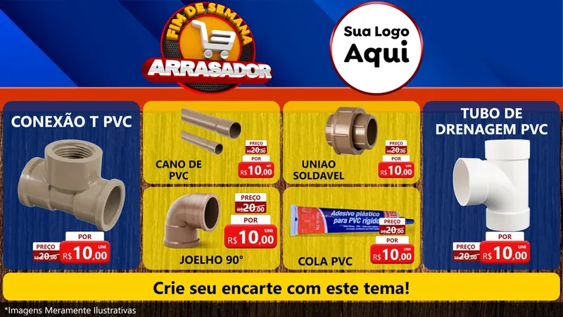 Modelo de TV para TV Horizontal com o tema Fim De Semana Arrasador para Tubos e conexões