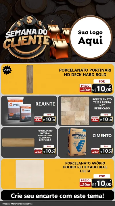 Modelo de TV para TV Vertical com o tema Semana do Cliente para Pisos e revestimentos