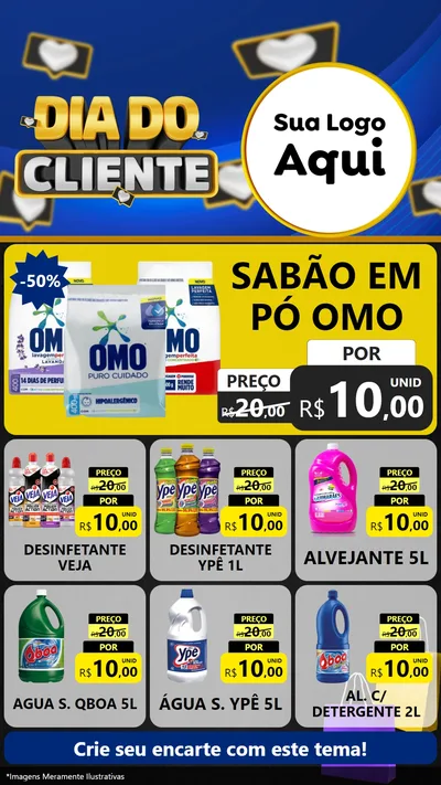 Modelo de Rede Social para Stories com o tema Dia Do Cliente para Produtos de Limpeza
