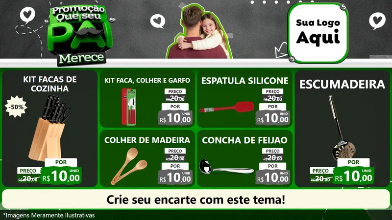 Modelo de TV para TV Horizontal com o tema Promoção Que seu Pai Merece para Utilidades Domésticas