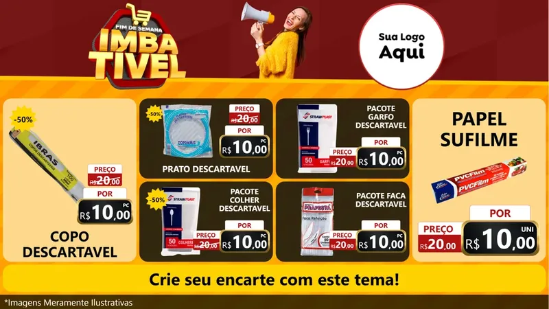Modelo de TV para TV Horizontal com o tema Fim de Semana Imbatível para Embalagens