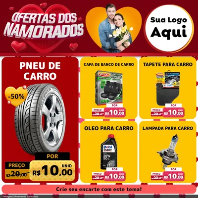 Modelo de Rede Social para Feed Facebook com o tema Ofertas Dos Namorados para Auto peças