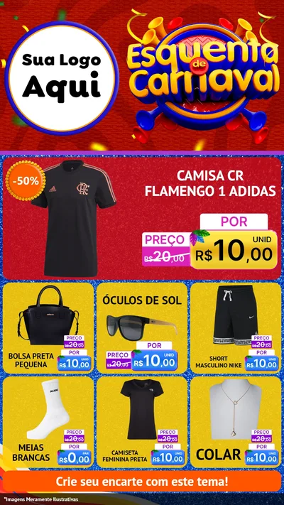 Modelo de Rede Social para Stories com o tema Esquenta de Carnaval para Roupas e acessórios