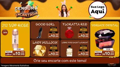 Modelo de TV para TV Horizontal com o tema Cenoura Encantada - Páscoa para Perfumes