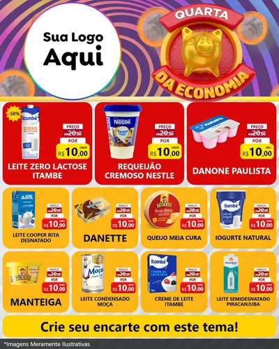 Modelo de Rede Social para Feed Instagram com o tema Quarta da Economia para Frios e Laticínios