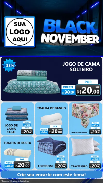 Modelo de Rede Social para Stories com o tema Black November para Cama, Mesa e Banho