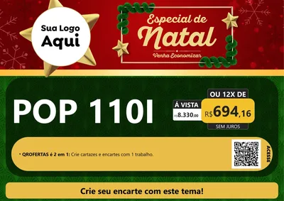Modelo de Cartaz para Cartaz A4 Horizontal com o tema Especial de Natal para Concessionaria de Motos