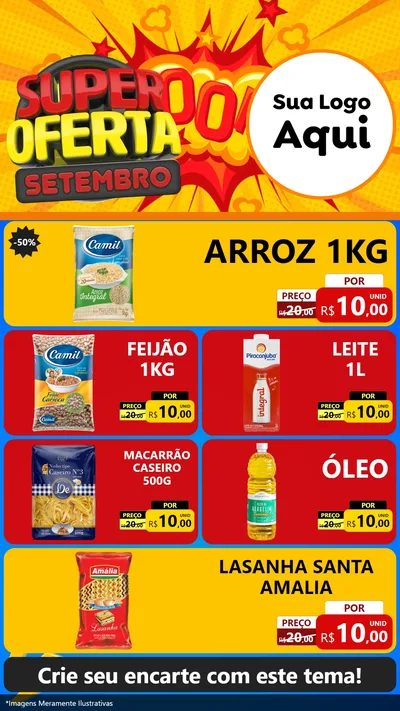 Modelo de TV para TV Vertical com o tema Super Oferta Setembro para Supermercado