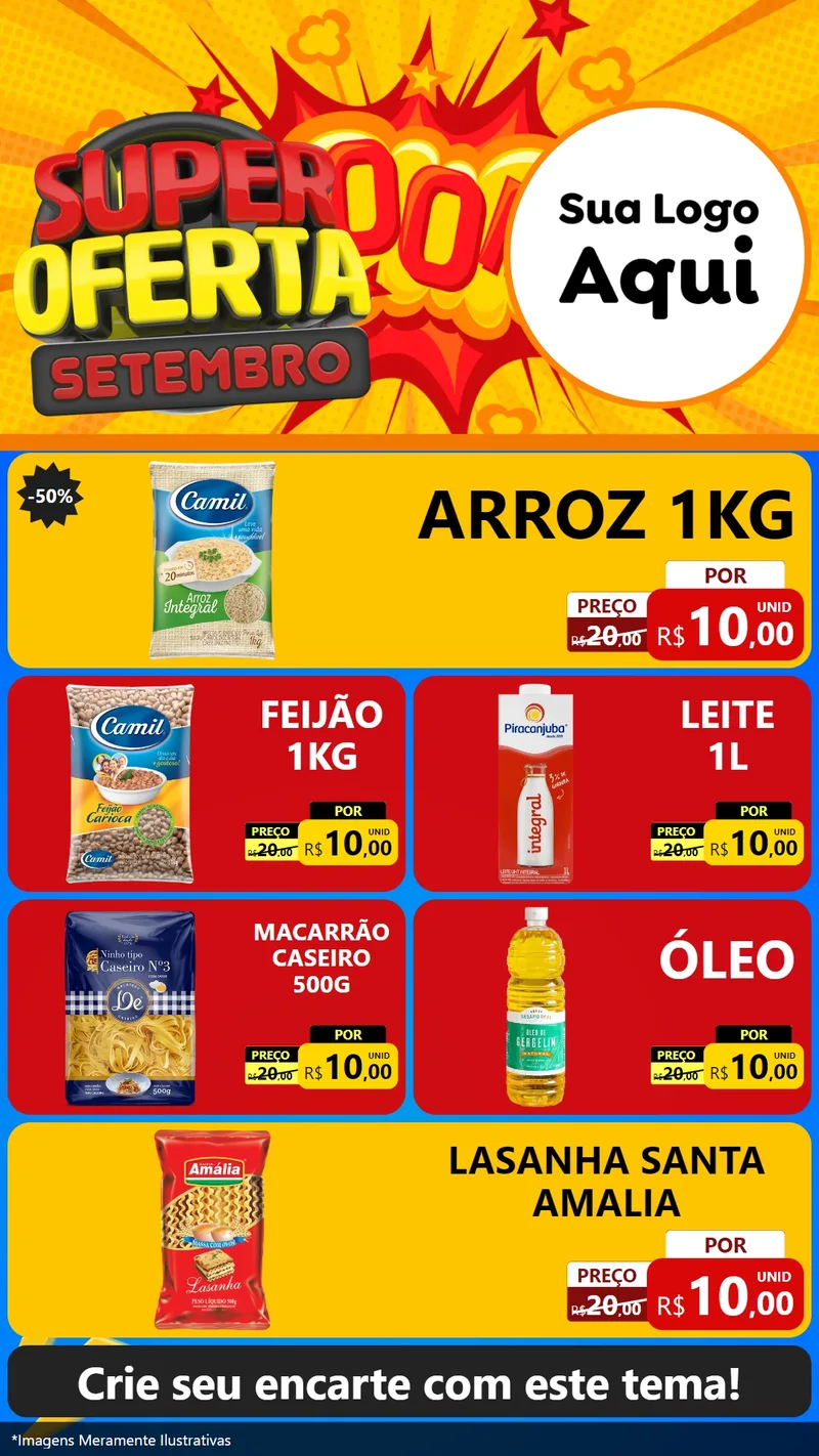 Modelo de TV para TV Vertical com o tema Super Oferta Setembro para Supermercado