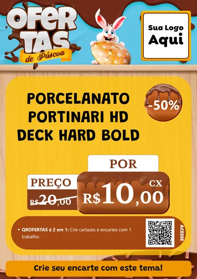 Modelo de Cartaz para Cartaz A4 Vertical com o tema Ofertas de Páscoa para Pisos e revestimentos