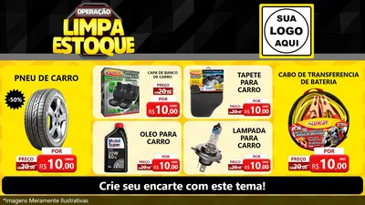 Modelo de TV para TV Horizontal com o tema Operação Limpa Estoque para Auto peças