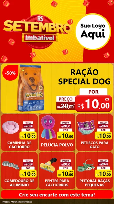 Modelo de Rede Social para Stories com o tema Setembro Imbatível para Pet Shop