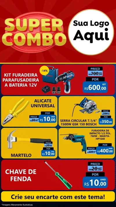 Modelo de TV para TV Vertical com o tema Super Combo para Maquinas e Ferramentas