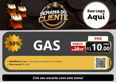 Modelo de Cartaz para Cartaz A4 Horizontal com o tema Semana do Cliente para Água e gás