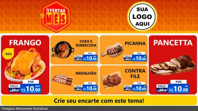 Modelo de TV para TV Horizontal com o tema Ofertas do Mês para Assados