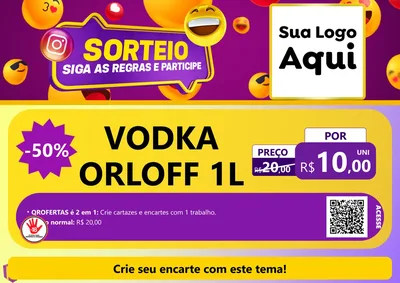 Modelo de Cartaz para Cartaz A4 Horizontal com o tema Sorteio para Distribuidora de bebidas