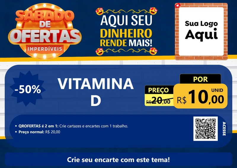 Modelo de Cartaz para Cartaz A4 Horizontal com o tema Sábado de Ofertas Imperdíveis para Farmácia